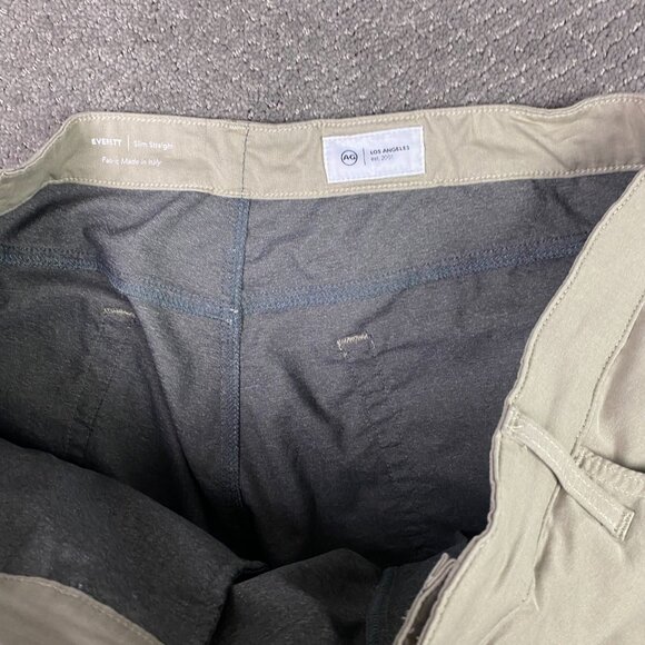 AG Adriano Goldschmied Everett Slim Straight Pants Mens 40x32 Performance Beige - Picture 7 of 16